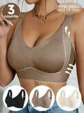 Women'S Solid Adjustable Strap Wireless Seamless Bra, Breathable Comfortable Fit Buckle Back Push up Bra, Women'S Lingerie for All Seasons, Bra Pack, Underwear