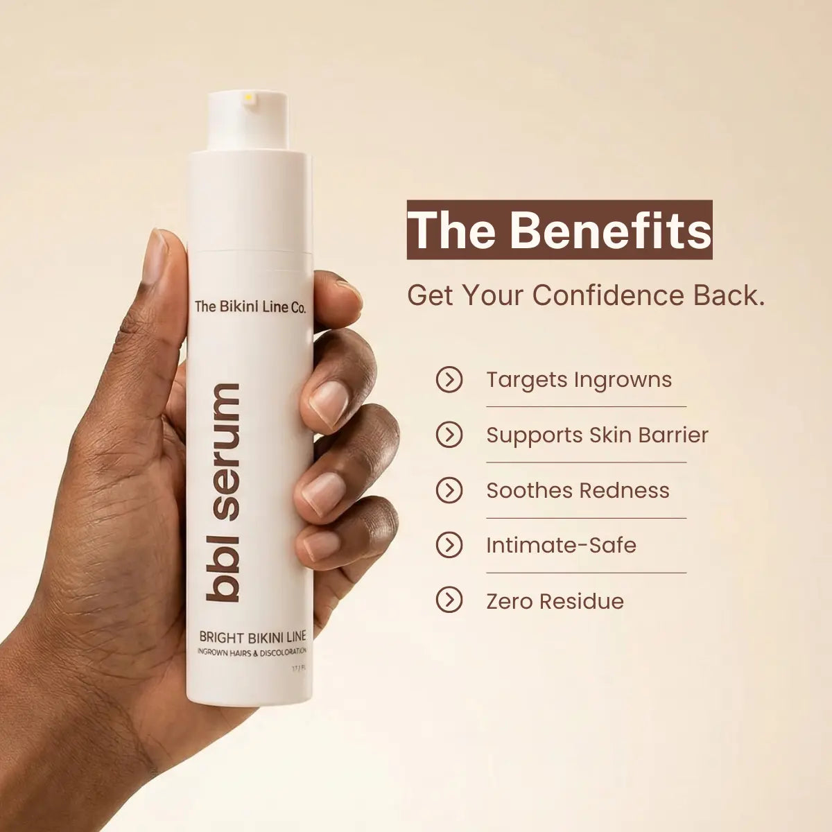 BBL Serum - 3-In-1 Bikini Line Serum - Designed for Ingrown Hairs, Dark Spots, Razor Bumps, and Irritation. Salicylic Acid, Kojic Acid, Niacinamide, and Aloe Vera Work Together to Smooth, Brighten, and Calm Skin after Shaving or Waxing.