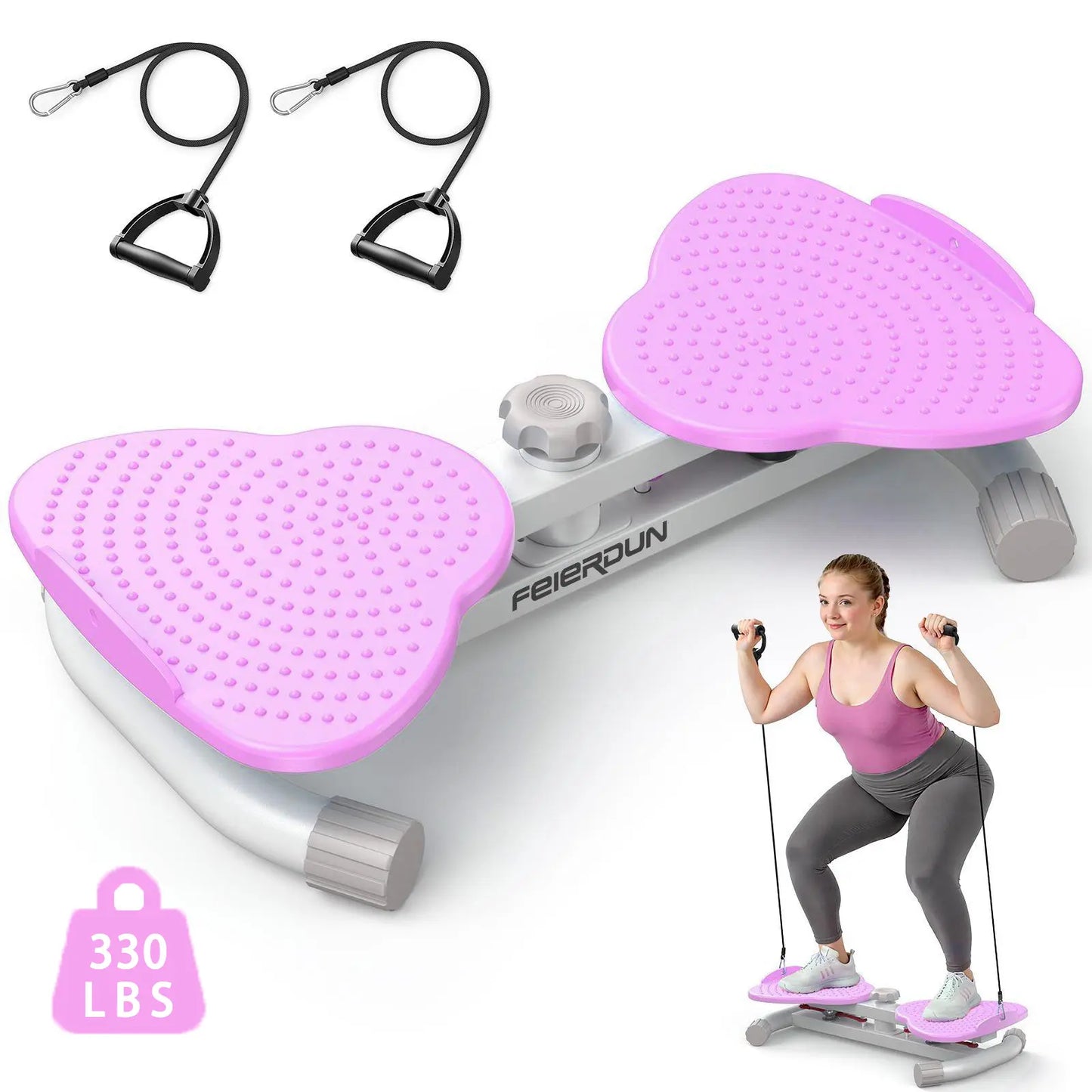 FED Fitness Feierdun Series TW1 Twist Machine - Silent Core Workout Equipment, Non-Slip Ab Exercise Machine with Resistance Bands, 330Lbs Capacity at Home Gym Equipment for Stomach & Abs Workouts
