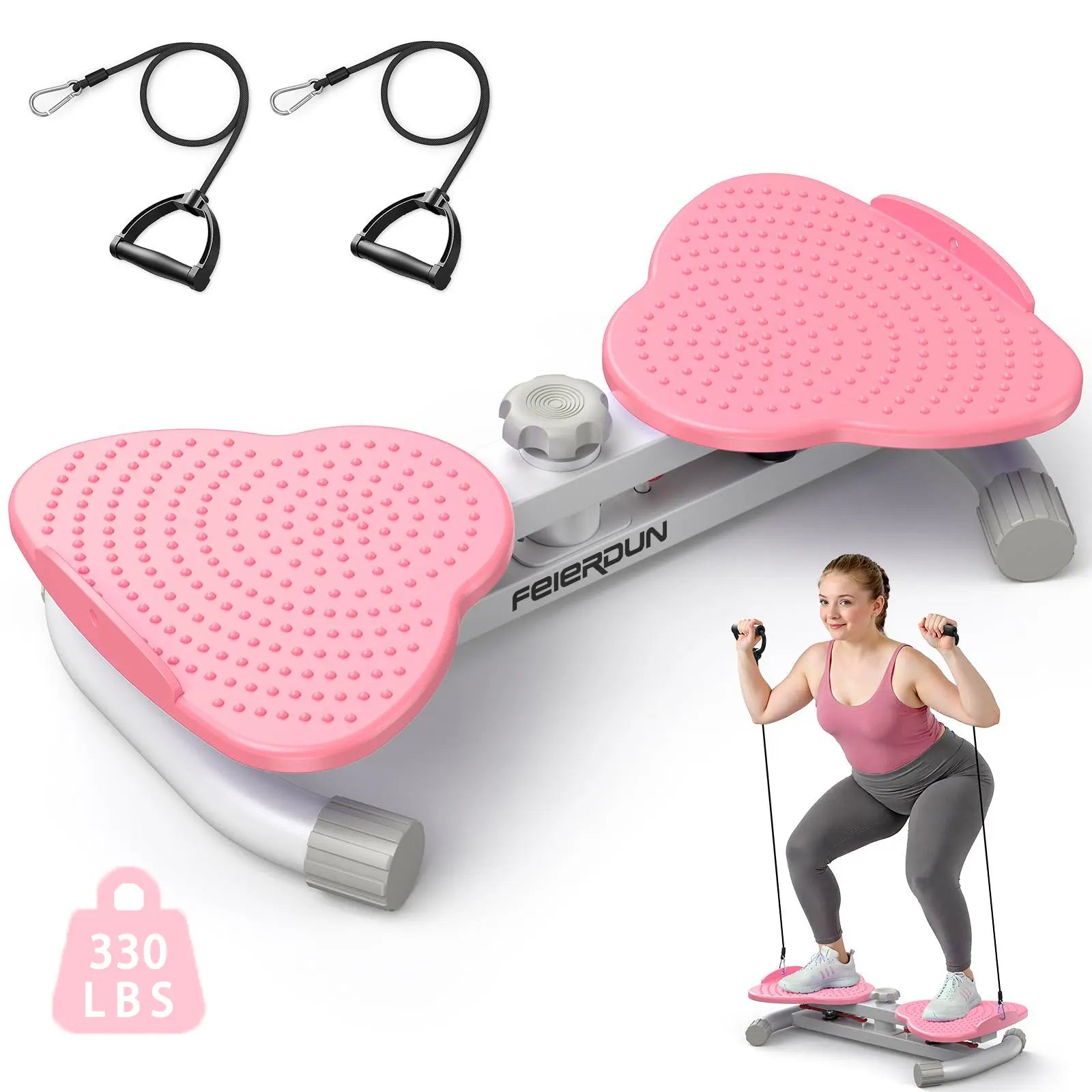 FED Fitness Feierdun Series TW1 Twist Machine - Silent Core Workout Equipment, Non-Slip Ab Exercise Machine with Resistance Bands, 330Lbs Capacity at Home Gym Equipment for Stomach & Abs Workouts