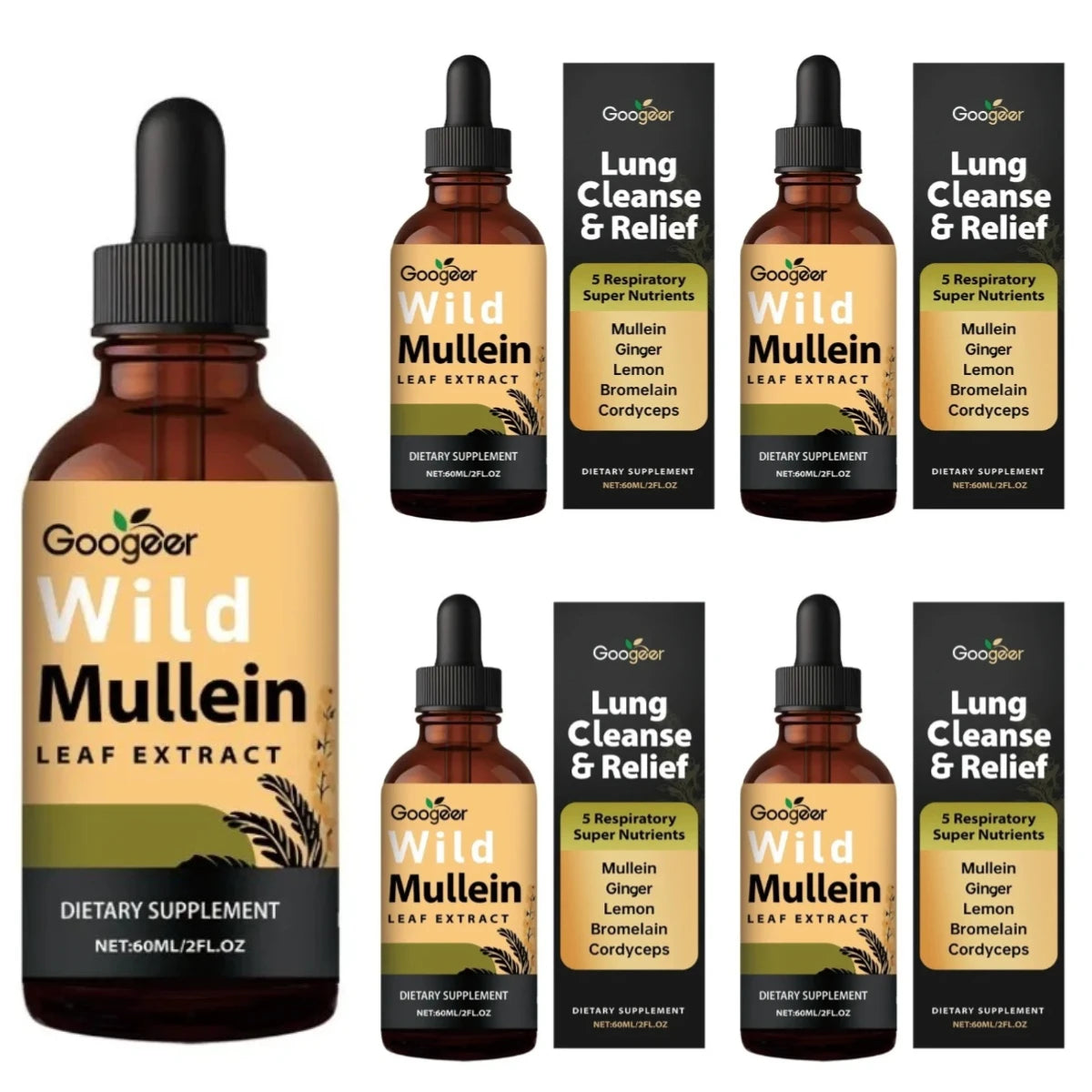 Mullein Leaf Extract Liquid Drops Comprehensive Herbal Wellness Support Natural Daily Dietary Supplement Daily Care 60ml