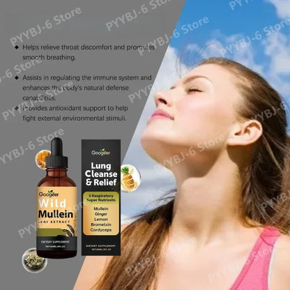Mullein Leaf Extract Liquid Drops Comprehensive Herbal Wellness Support Natural Daily Dietary Supplement Daily Care 60ml