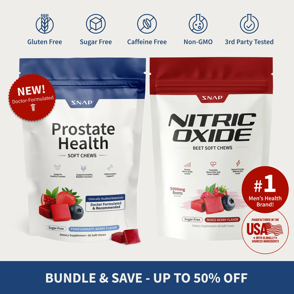 NEW! Prostate Health and Nitric Oxide Chews - Inflammation Support - Urinary & Bladder Function - Supports Blood Flow & Energy - Male Reproductive Health - Antioxidants - Supports Healthy DHT Levels - Mixed Berry Flavor - Medicinal Mushrooms & Botanicals