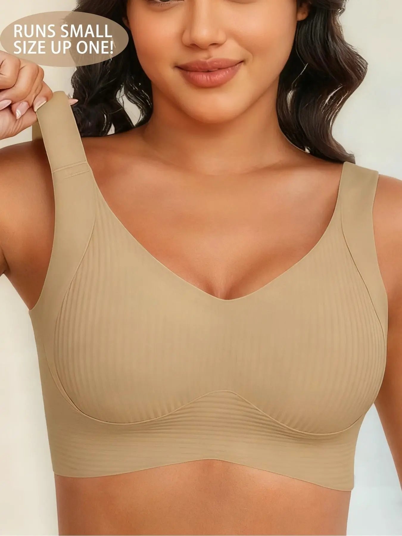 Women'S Solid Adjustable Strap Wireless Seamless Bra, Breathable Comfortable Fit Buckle Back Push up Bra, Women'S Lingerie for All Seasons, Bra Pack, Underwear